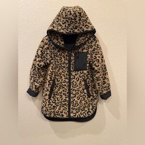 Sanctuary Reversible Sherpa Black & Leopard Print Reversible Hooded Jacket